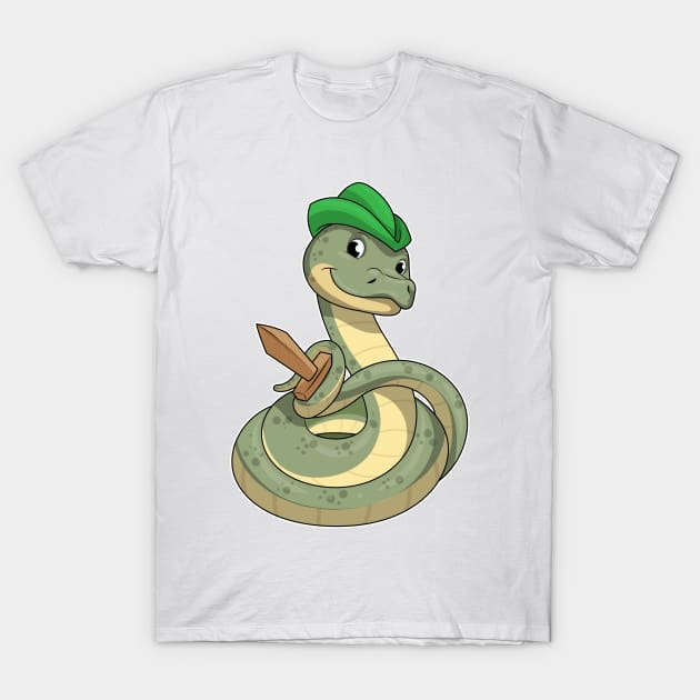 Snake with Sword T-Shirt by Markus Schnabel